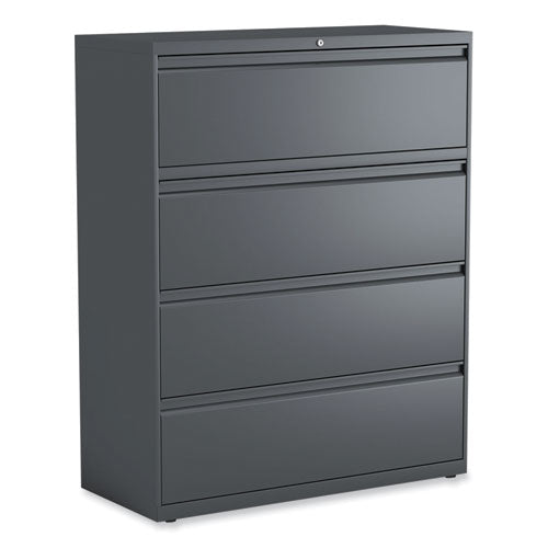 Image of Alera® Lateral File, 4 Legal/Letter/A4/A5-Size File Drawers, Charcoal, 42" x 18.63" x 52.5"