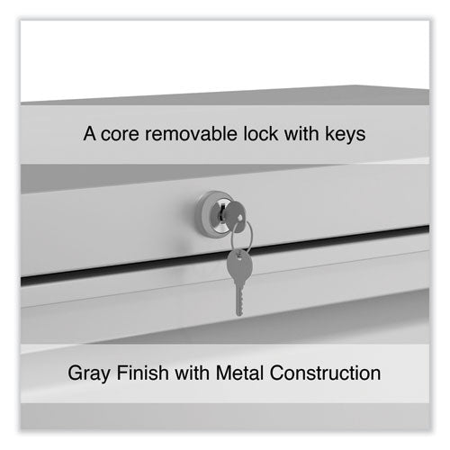 Image of Alera® Lateral File, 4 Legal/Letter-Size File Drawers, Light Gray, 42" x 18.63" x 52.5"