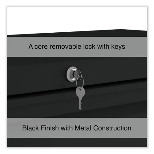 Image of Alera® Lateral File, 5 Legal/Letter/A4/A5-Size File Drawers, Black, 42" x 18.63" x 67.63"