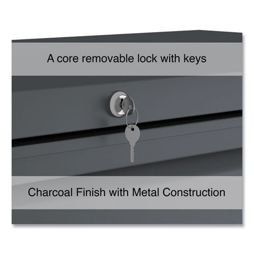 Image of Alera® Lateral File, 5 Legal/Letter/A4/A5-Size File Drawers, Charcoal, 42" x 18.63" x 67.63"