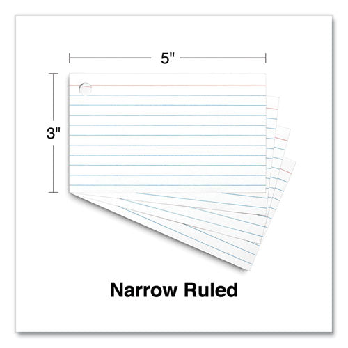 Image of Universal® Ring Index Cards, Ruled, 3 X 5, White, 100/pack