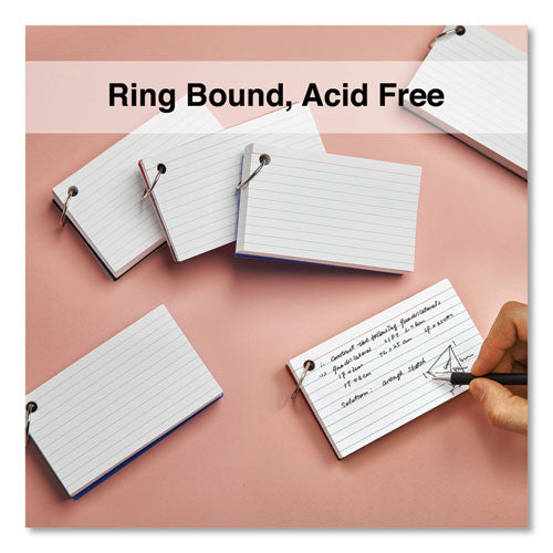 Image of Universal® Ring Index Cards, Ruled, 3 X 5, White, 100/pack