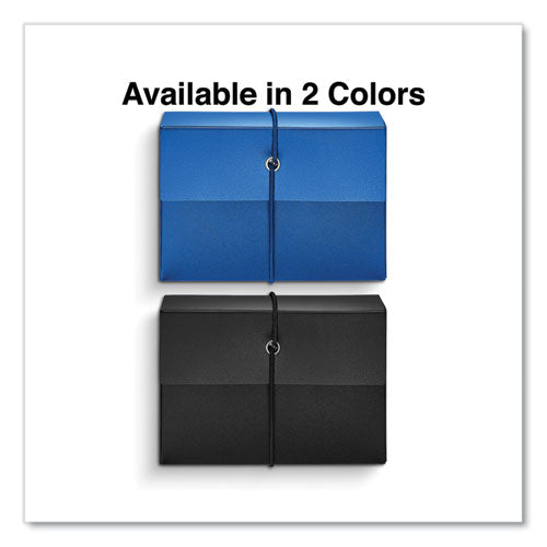 Image of Universal® Poly Index Card Box, Holds 100 3 X 5 Cards, 3 X 1.33 X 5, Plastic, Black/blue, 2/pack