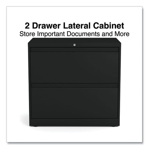 Image of Alera® Lateral File, 2 Legal/Letter-Size File Drawers, Black, 30" x 18.63" x 28"