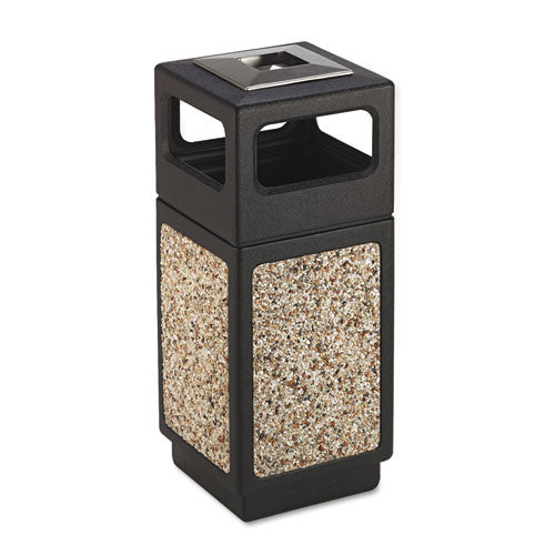Image of Safco® Canmeleon Aggregate Panel Receptacles, 15 gal, Polyethylene/Stainless Steel, Black