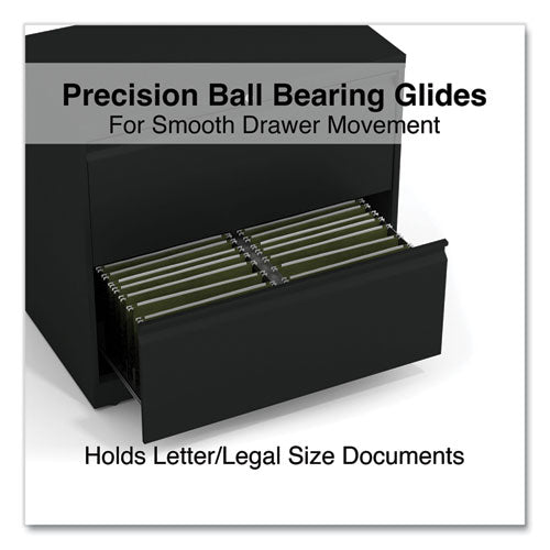 Image of Alera® Lateral File, 2 Legal/Letter-Size File Drawers, Black, 30" x 18.63" x 28"
