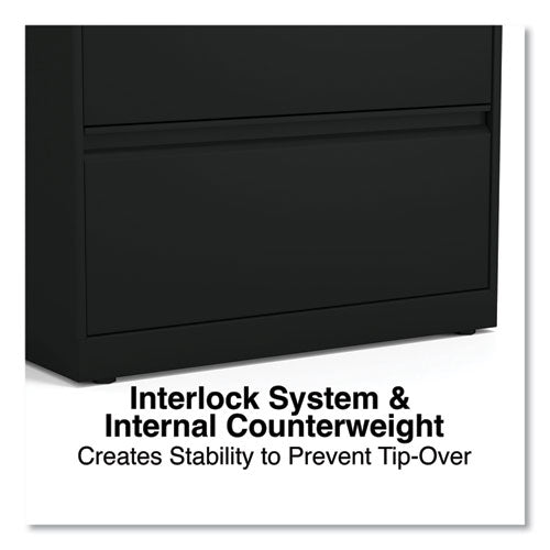 Image of Alera® Lateral File, 2 Legal/Letter-Size File Drawers, Black, 30" x 18.63" x 28"