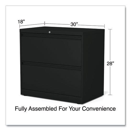 Image of Alera® Lateral File, 2 Legal/Letter-Size File Drawers, Black, 30" x 18.63" x 28"