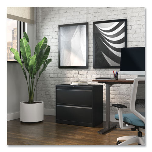 Image of Alera® Lateral File, 2 Legal/Letter-Size File Drawers, Black, 30" x 18.63" x 28"