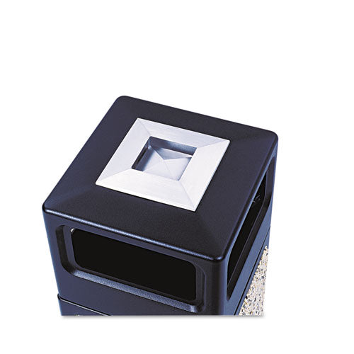 Image of Safco® Canmeleon Aggregate Panel Receptacles, 15 gal, Polyethylene/Stainless Steel, Black