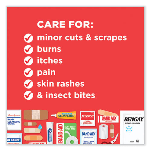 Image of Johnson & Johnson® Red Cross® All-Purpose First Aid Kit, 160 Pieces, Plastic Case