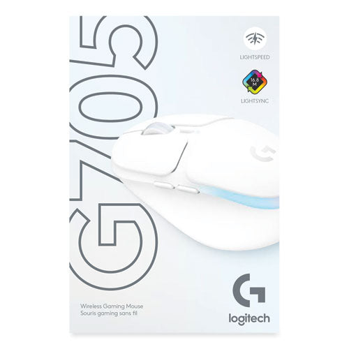 Image of Logitech® G705 Wireless Gaming Mouse, 2.4 GHz Frequency/33 ft Wireless Range, Right Hand Use, White