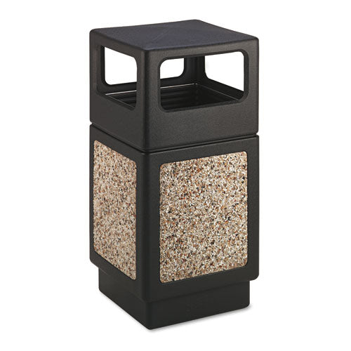 Image of Safco® Canmeleon Aggregate Panel Receptacles, Side-Open, 38 gal, Polyethylene, Black