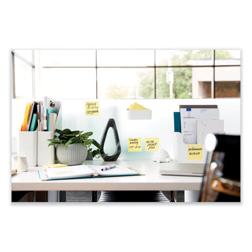 Image of Post-it® Notes Super Sticky 100% Recycled Paper Super Sticky Notes, 3" x 3", Canary Yellow, 70 Sheets/Pad, 5 Pads/Pack