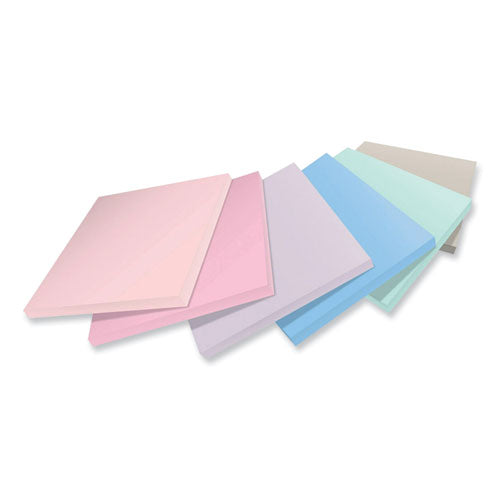 Image of Post-it® Notes Super Sticky 100% Recycled Paper Super Sticky Notes, 3" x 3", Wanderlust Pastels, 70 Sheets/Pad, 12 Pads/Pack