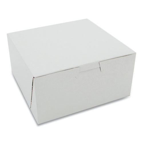 Image of SCT® White One-Piece Non-Window Bakery Boxes, Standard, 3 x 6 x 6, White, Paper, 250/Carton