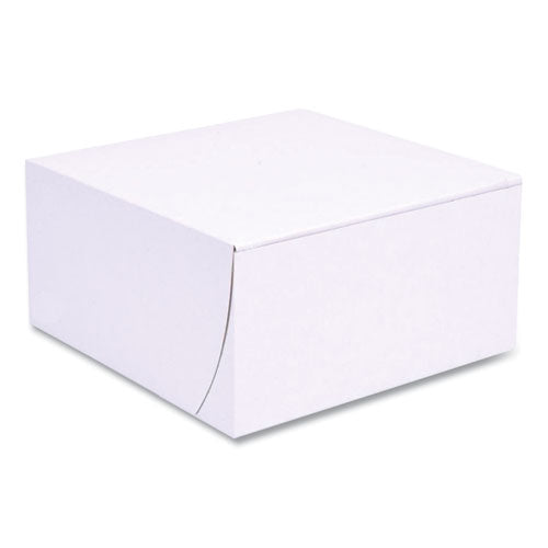Image of SCT® White One-Piece Non-Window Bakery Boxes, Standard, 8 x 8 x 4, White, Paper, 250/Bundle