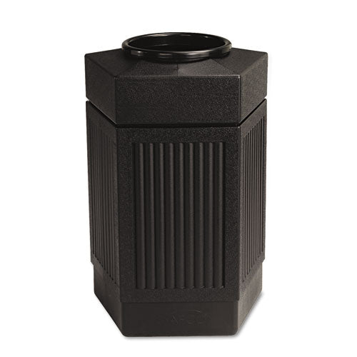 Image of Safco® Canmeleon Indoor/Outdoor Pentagon Receptacle, 30 gal, Polyethylene, Black