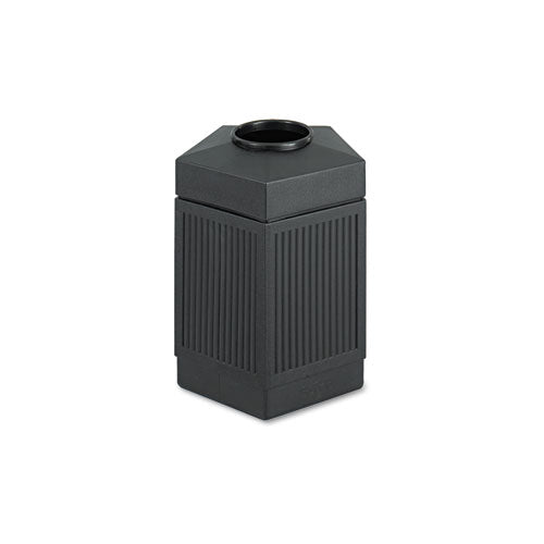 Image of Safco® Canmeleon Indoor/Outdoor Pentagon Receptacle, 45 gal, Polyethylene, Black