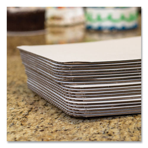 Image of SCT® Bakery Bright White Cake Pad, Single Wall Pad, 1/4 Sheet, 10 x 14, White, Paper, 100/Bundle
