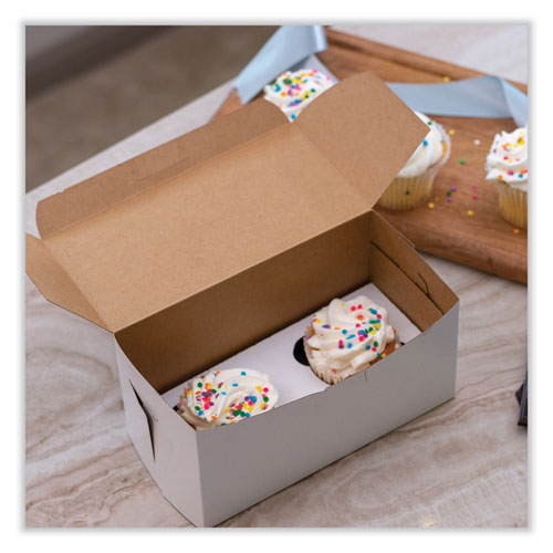Image of SCT® White One-Piece Non-Window Bakery Boxes, Standard, 9 x 5 x 4, White, Paper, 250/Bundle