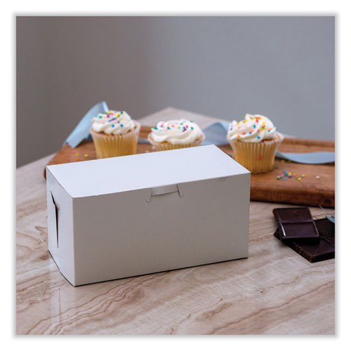 Image of SCT® White One-Piece Non-Window Bakery Boxes, Standard, 9 x 5 x 4, White, Paper, 250/Bundle