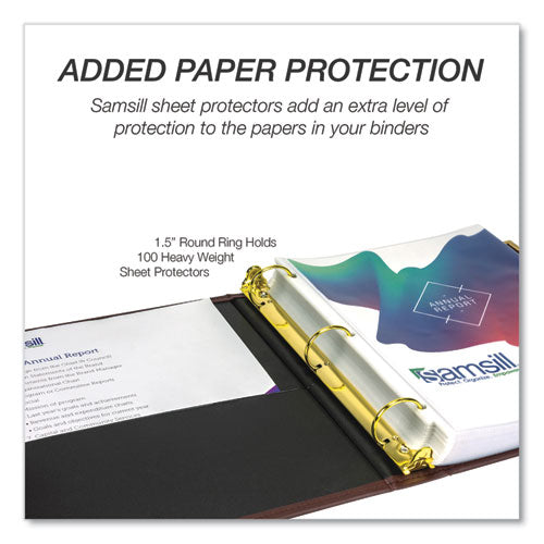 Image of Samsill® Classic Collection Ring Binder, 3 Rings, 1.5" Capacity, 11 X 8.5, Burgundy