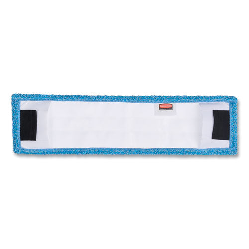 Image of Rubbermaid® Commercial Adaptable Flat Mop Pads, Microfiber, 19.5 X 5.5, Blue