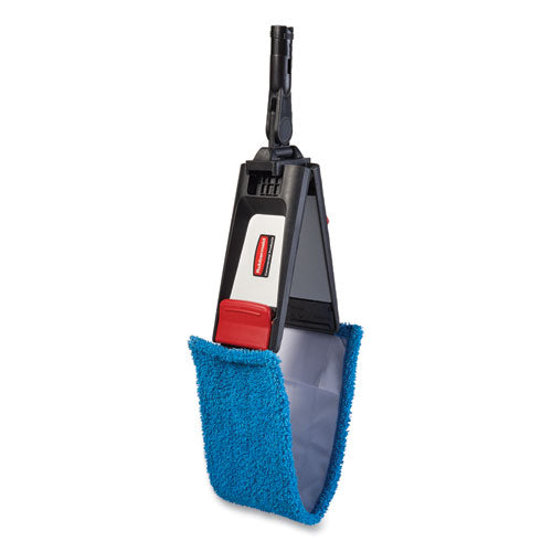 Image of Rubbermaid® Commercial Adaptable Flat Mop Pads, Microfiber, 19.5 X 5.5, Blue
