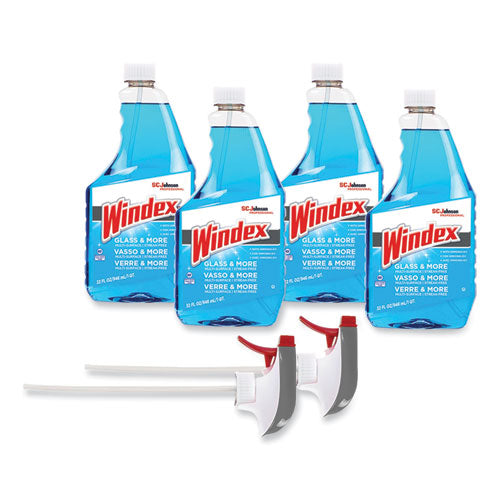 Image of Windex® Original Glass Cleaner, Fresh Scent, 32 Oz Spray Bottle, 4/carton
