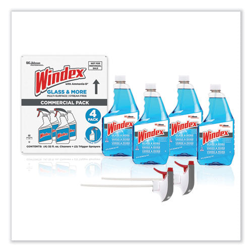 Image of Windex® Original Glass Cleaner, Fresh Scent, 32 Oz Spray Bottle, 4/carton