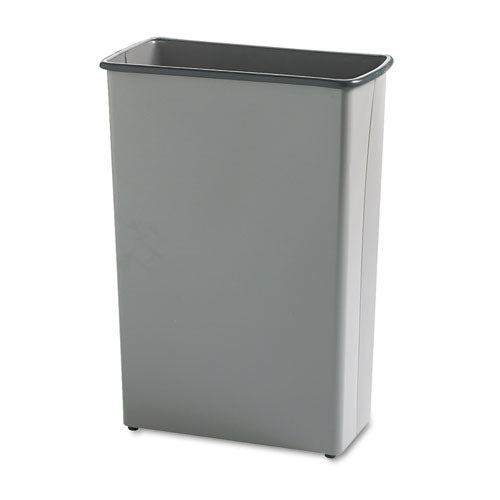 Image of Safco® Square and Rectangular Wastebasket, 88 qt, Steel, Charcoal