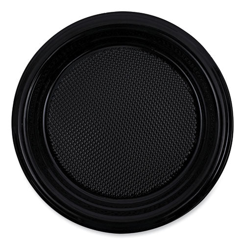 Image of Boardwalk® Hi-Impact Plastic Dinnerware, Plate, 6" Dia, Black, 1,000/carton