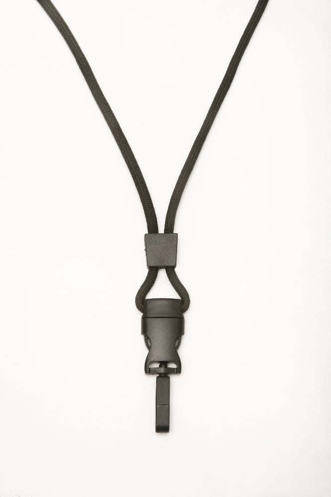 Image of Skilcraft Neck Lanyard, 1/4" Round Cord, Swivel Hook, Black
