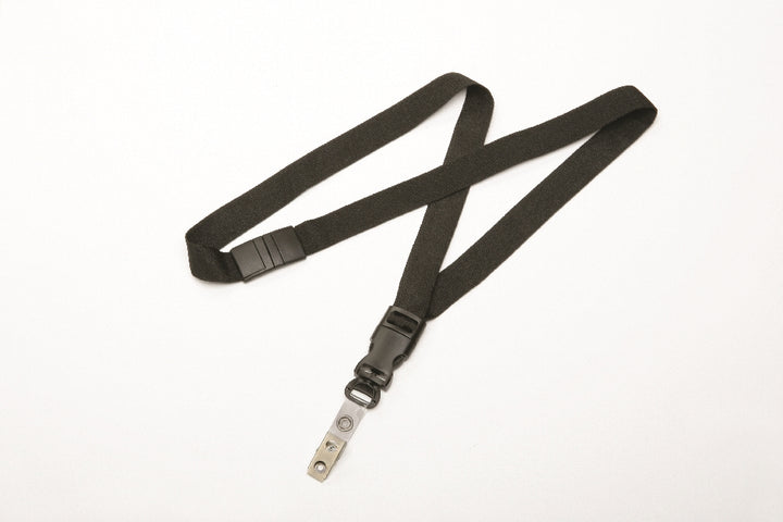 Image of Skilcraft Neck Lanyard, 3/4" Strap, Bulldog Clip, Black