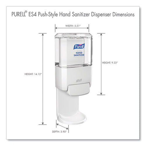 Image of PURELL® Push-Style Hand Sanitizer Dispenser, 1,200 Ml, 5.25 X 8.56 X 12.13, White