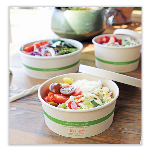Image of World Centric® No Tree Wide Paper Bowls, 24 oz, 5.9" Diameter x 2.4" h, Natural, Sugarcane, 300/Carton