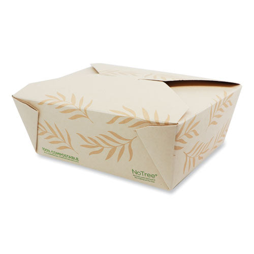 Image of World Centric® No Tree Folded Takeout Containers, 46 oz, 5.5 x 6.9 x 2.5, Natural, Sugarcane, 300/Carton