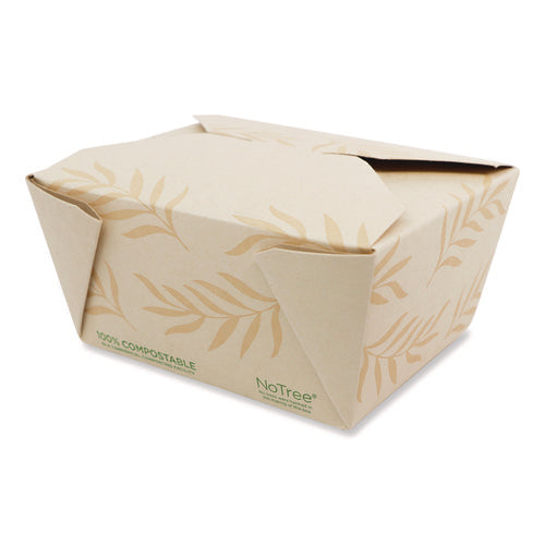 Image of World Centric® No Tree Folded Takeout Containers, 26 oz, 4.2 x 5.2 x 2.5, Natural, Sugarcane, 450/Carton
