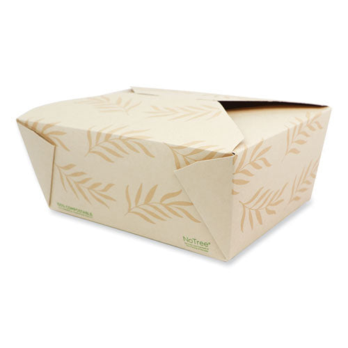 Image of World Centric® No Tree Folded Takeout Containers, 95 oz, 6.5 x 8.7 x 3.5, Natural, Sugarcane, 160/Carton