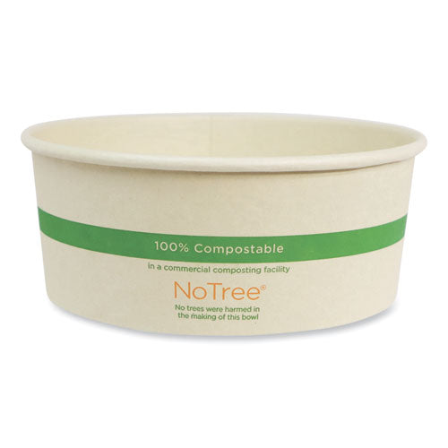 Image of World Centric® No Tree Wide Paper Bowls, 24 oz, 5.9" Diameter x 2.4" h, Natural, Sugarcane, 300/Carton