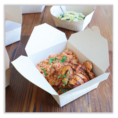 Image of World Centric® No Tree Folded Takeout Containers, 46 oz, 5.5 x 6.9 x 2.5, Natural, Sugarcane, 300/Carton