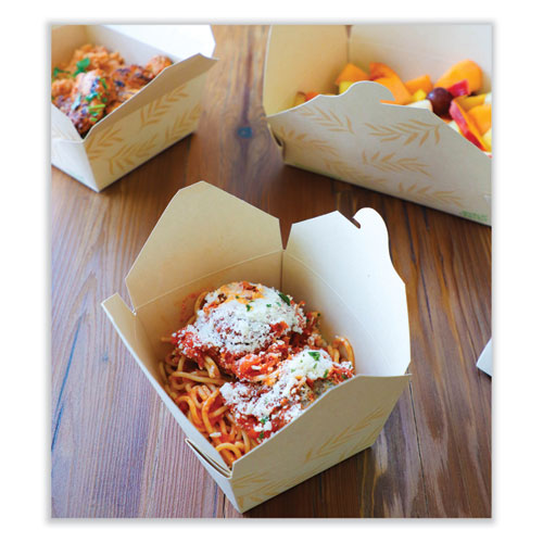 Image of World Centric® No Tree Folded Takeout Containers, 26 oz, 4.2 x 5.2 x 2.5, Natural, Sugarcane, 450/Carton