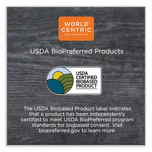 Image of World Centric® Paper Lids for Bowls. 5.9" Diameter, Natural, 300/Carton