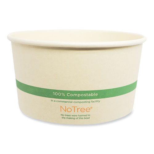 Image of World Centric® No Tree Wide Paper Bowls, 32 oz, 5.9" Diameter x 3.1" h, Natural, Sugarcane, 300/Carton