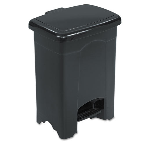 Image of Safco® Plastic Step-On Receptacle, 4 gal, Plastic, Black