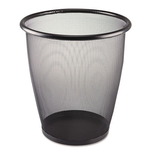 Image of Safco® Onyx Round Mesh Wastebaskets, 5 gal, Steel Mesh, Black