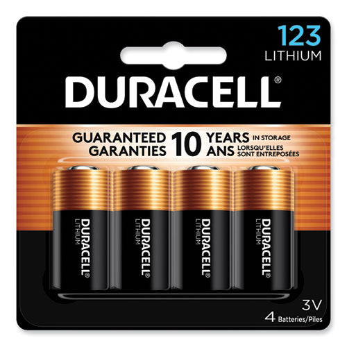 Image of Duracell® Specialty High-Power Lithium Batteries, 123, 3 V, 4/pack