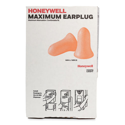 Image of Howard Leight® by Honeywell MAXIMUM Single-Use Earplugs, Cordless, 33NRR, Coral, 200 Pairs