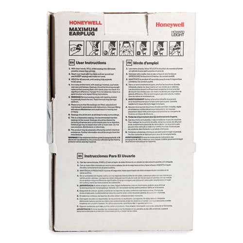 Image of Howard Leight® by Honeywell MAXIMUM Single-Use Earplugs, Cordless, 33NRR, Coral, 200 Pairs